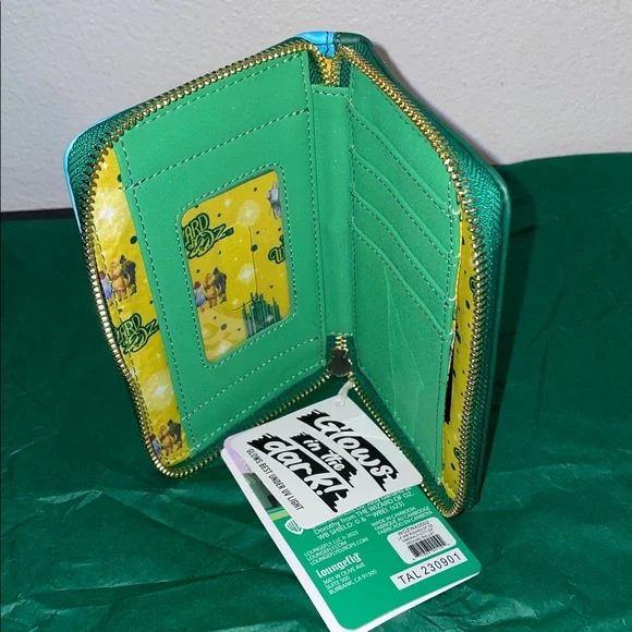 Exclusive Loungefly Wizard of Oz Emerald City GITD Mini Backpack and Wallet Set - Picture 9 of 15
